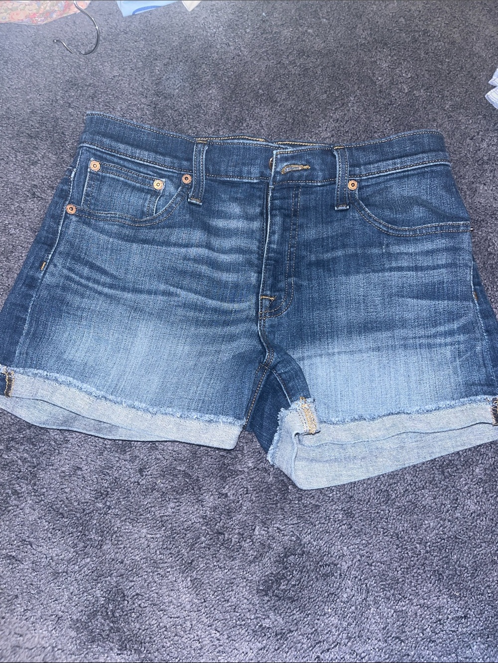 J. Crew Blue Denim Roll-Cuff Jean Shorts